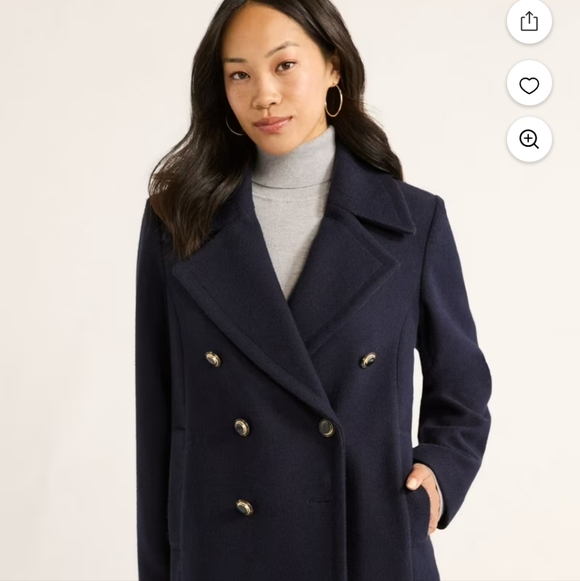 Women’s Double Breasted Peacoat from Free Assembly Navy Size 16/18 XL - Picture 9 of 11